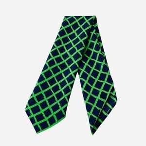 NWT SILKLETTE Groovy Candy 100% Fine Silk Kerchief Scarf GREEN/NAVY